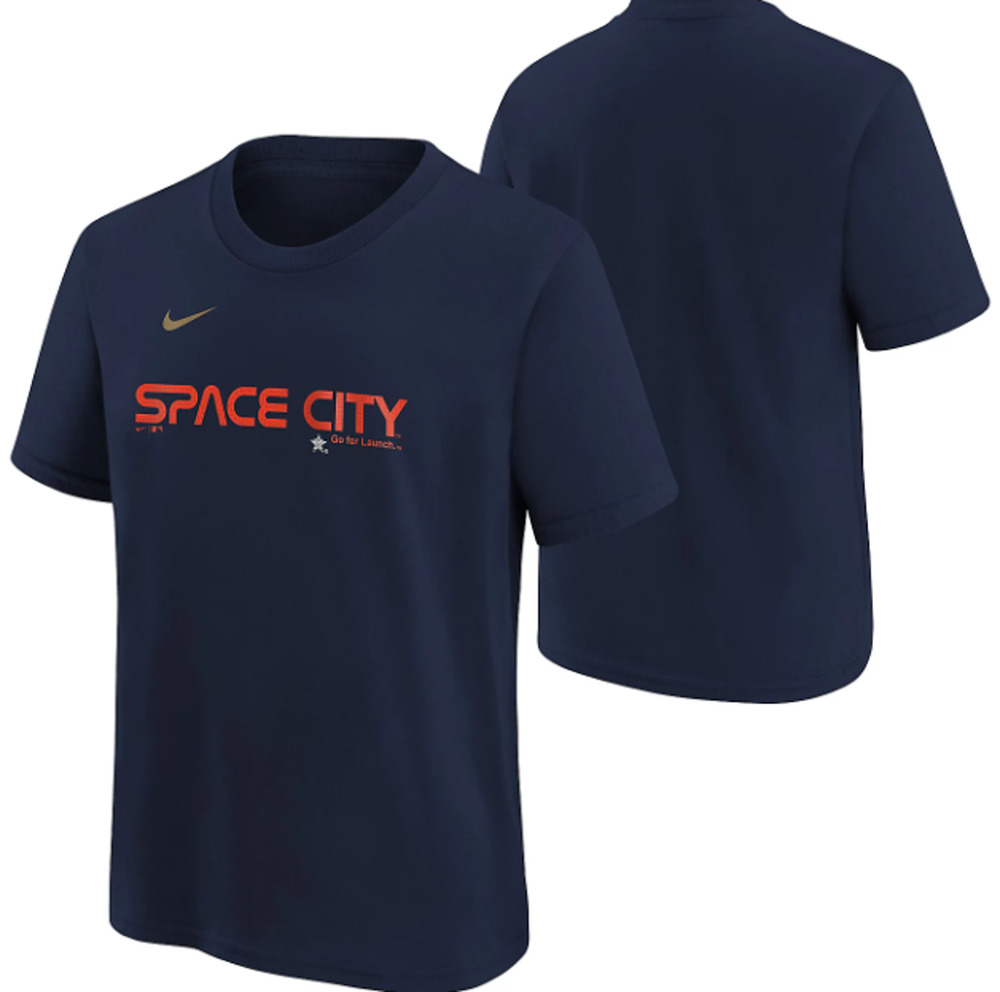 NIKE Kids Houston Astros Space City Short Sleeve T-shirt XL Navy Blue NWT